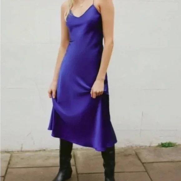 Zara | Dresses | Zara Navy Blue Satin Dress | Poshmark Zara | Dresses | Zara Navy Blue Satin Dress | Poshmark